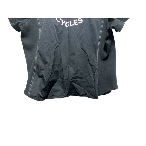 Harley Davidson Moto Full Zip Top Women 2W Black Pink Bow Logo Biker Fitted Punk - Picture 9 of 12